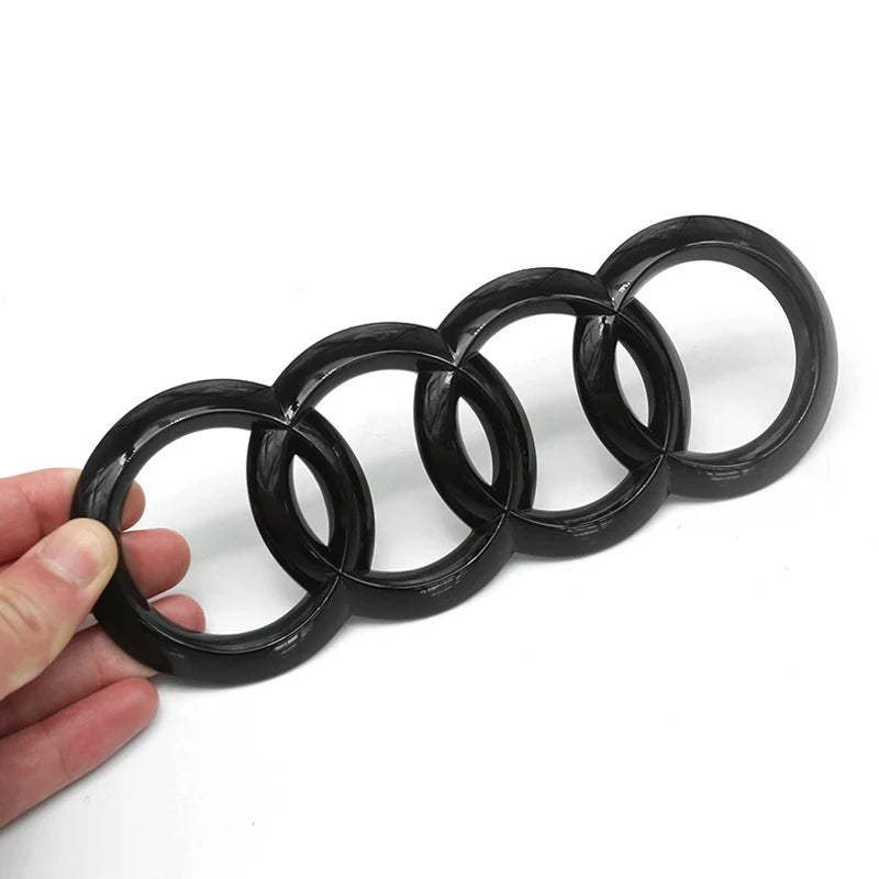 4 Rings Logo ABS Chrome Black Car Front Hood Emblem Bonnet Badge Rear Trunk Badge for A3 A4 A5 A6 A7 A1 Q2 Q3 Q5 Q7 Q8 TT