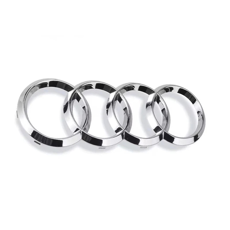 4 Rings Logo ABS Chrome Black Car Front Hood Emblem Bonnet Badge Rear Trunk Badge for A3 A4 A5 A6 A7 A1 Q2 Q3 Q5 Q7 Q8 TT