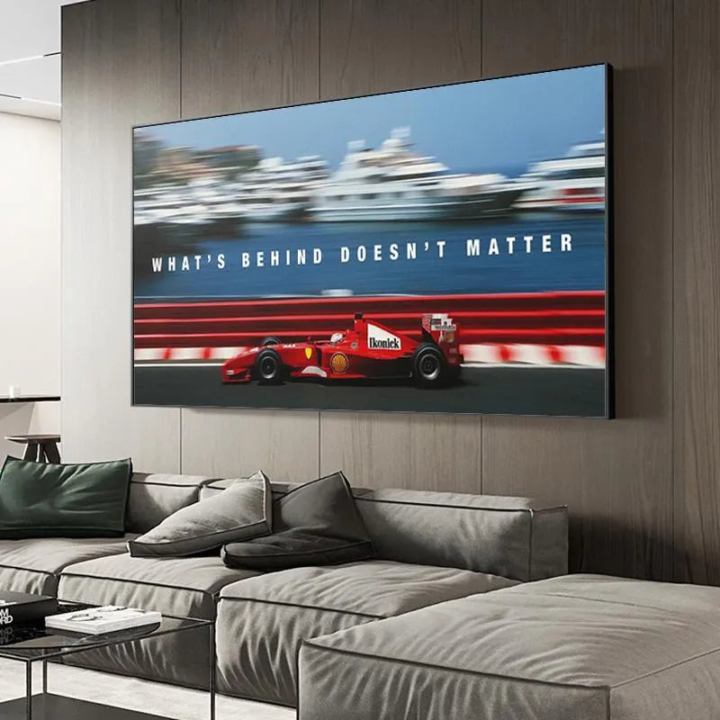 Formula 1 Racing Canvas β Ferrari Style Wall Art β Motorsport Poster β Speed Car Decor for Office or Man Cave