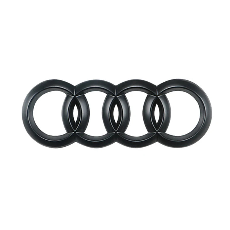 4 Rings Logo ABS Chrome Black Car Front Hood Emblem Bonnet Badge Rear Trunk Badge for A3 A4 A5 A6 A7 A1 Q2 Q3 Q5 Q7 Q8 TT