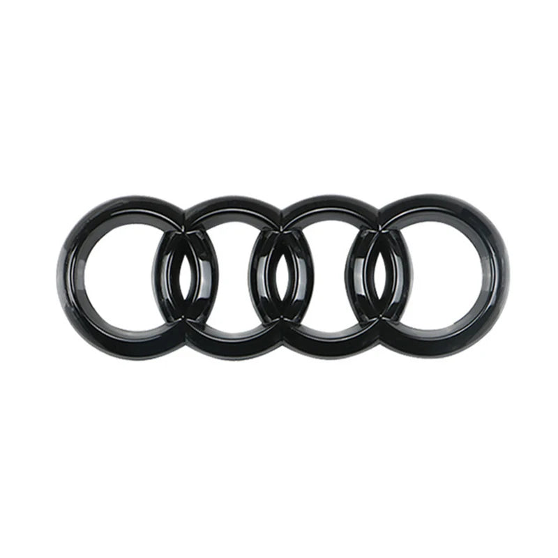 4 Rings Logo ABS Chrome Black Car Front Hood Emblem Bonnet Badge Rear Trunk Badge for A3 A4 A5 A6 A7 A1 Q2 Q3 Q5 Q7 Q8 TT
