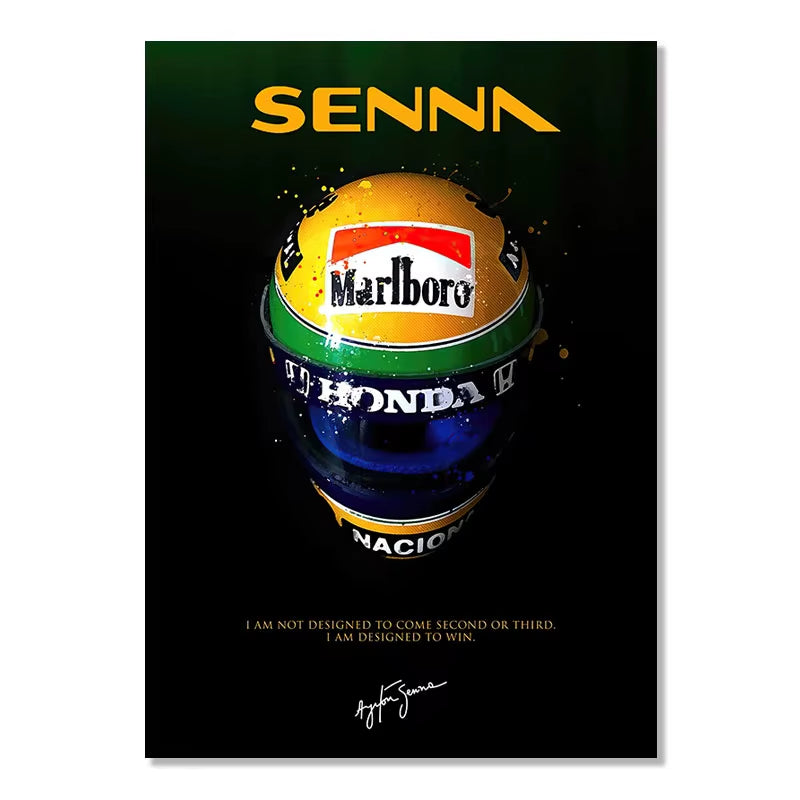 Modern F1 Racer Helmet Canvas Posters Famous Formula 1 World Champion Paintings Prints Graffiti Wall Art Pictures Home Decor