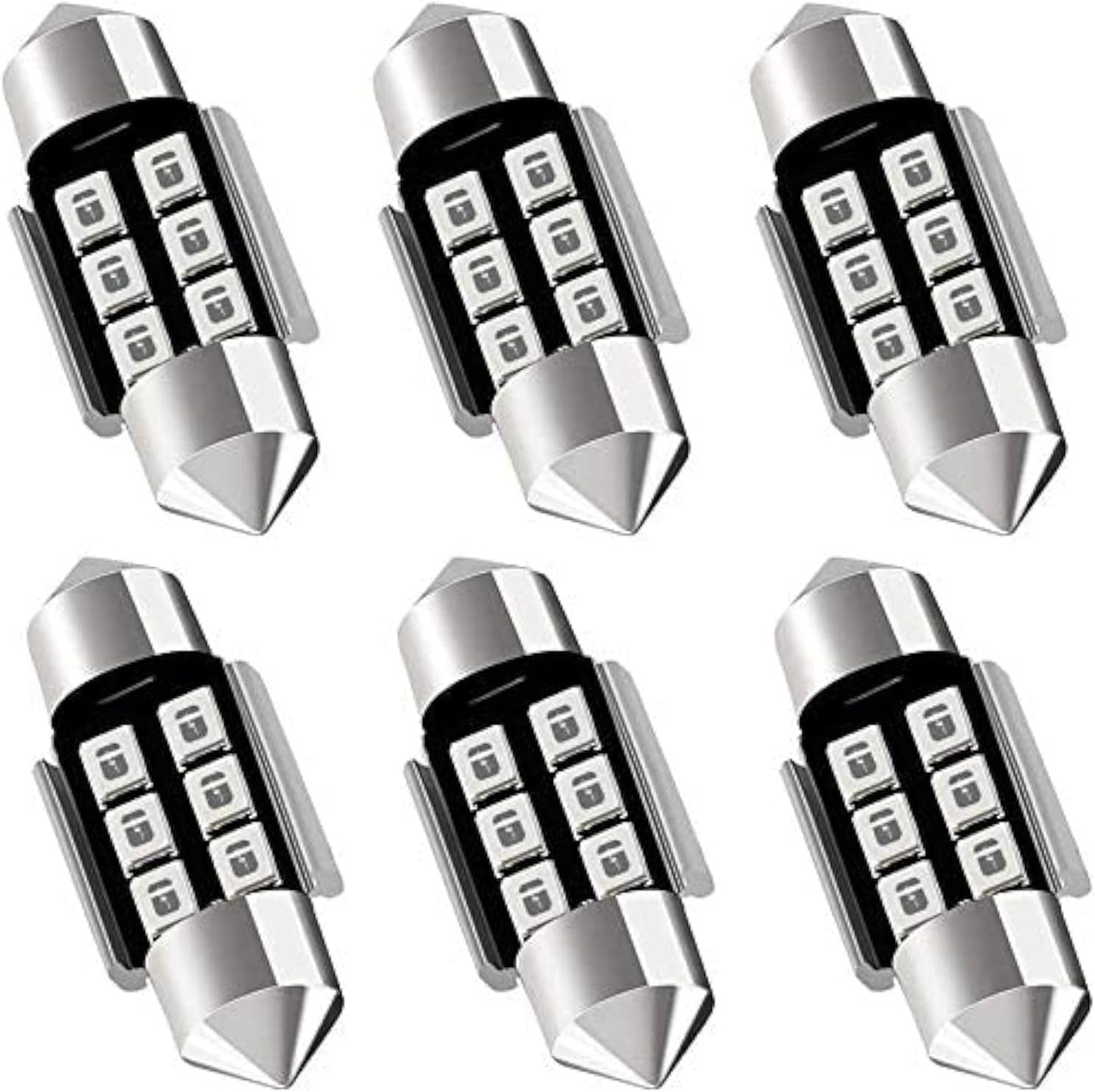 DE3175 DE3021 DE3022 3175 31MM 1.22”Festoon Canbus Error Free LED Interior Light Bulbs Ultra Blue, Super Bright 6SMD Chips for Dome Map Door Courtesy License Plate Lights (Pack of 6)