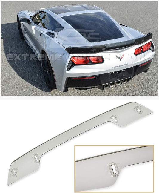 Replacement for 2014-2019 Chevrolet Corvette C7 | Z06 Z07 Stage 3 Style Rear Trunk Center Wickerbill Spoiler (Light Tinted)