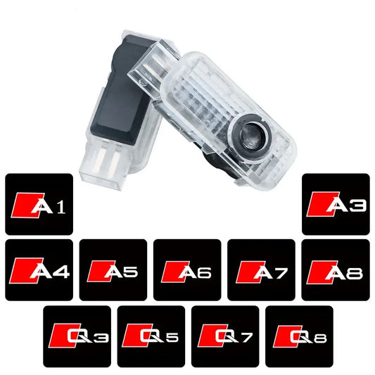 2Pcs Led Car Door Welcome Lights for Audi A1 A3 8P 8V A4 A5 A6 A7 A8 Q3 Q5 Q7 Q8 Sline TT Projector Ghost Shadow Lamp