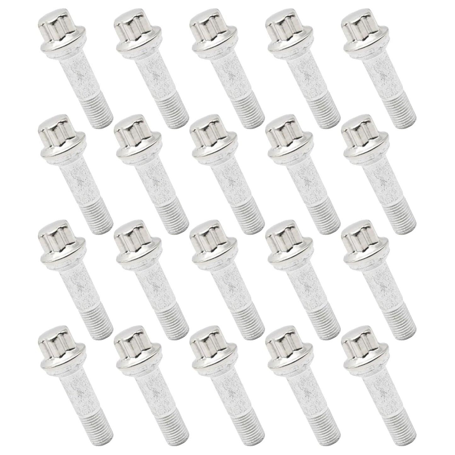 0009905407 M14 X 1.5 20PCS 14Mm X 1.5 Wheel Lug Bolt Wearproof High Hardness Perfect Fit Car Lug Screw for Repair Replacement for ML500 S550 CL63 ML350 GLK350 CL500 GL450