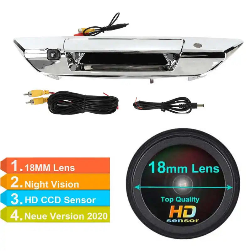 Car Trunk Handle Color Backup Camera IP66 Waterproof 150‑170° Wide Angles for Hilux 2017 2018 2019 2020 2021 Reversing Cam