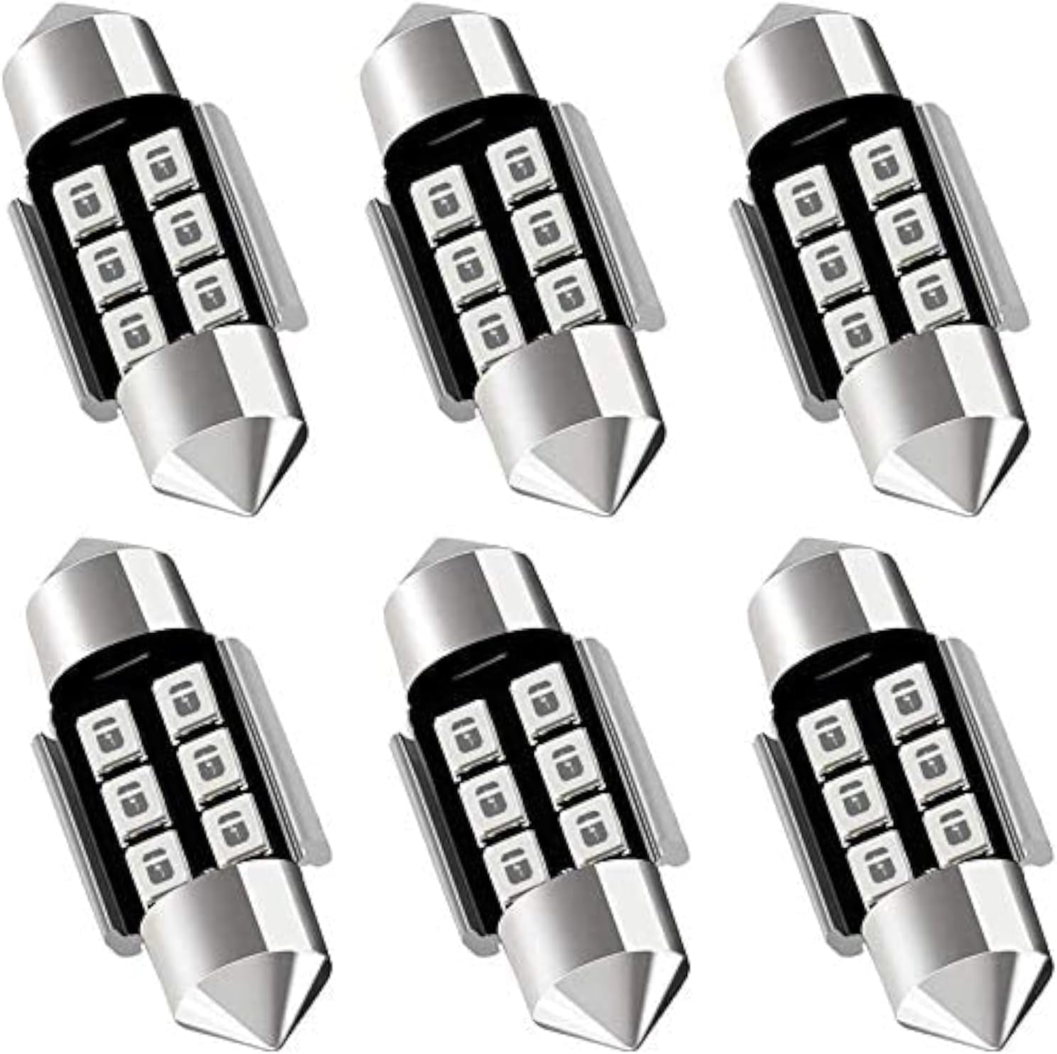 DE3175 DE3021 DE3022 3175 31MM 1.22”Festoon Canbus Error Free LED Interior Light Bulbs Ultra Blue, Super Bright 6SMD Chips for Dome Map Door Courtesy License Plate Lights (Pack of 6)