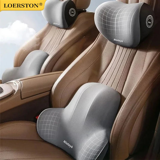 Car Neck Cushion Memory Foam Car Lumbar Support for Car Supplies Universal Neck Pillow Waist Cushion Car Seat Car Assesories